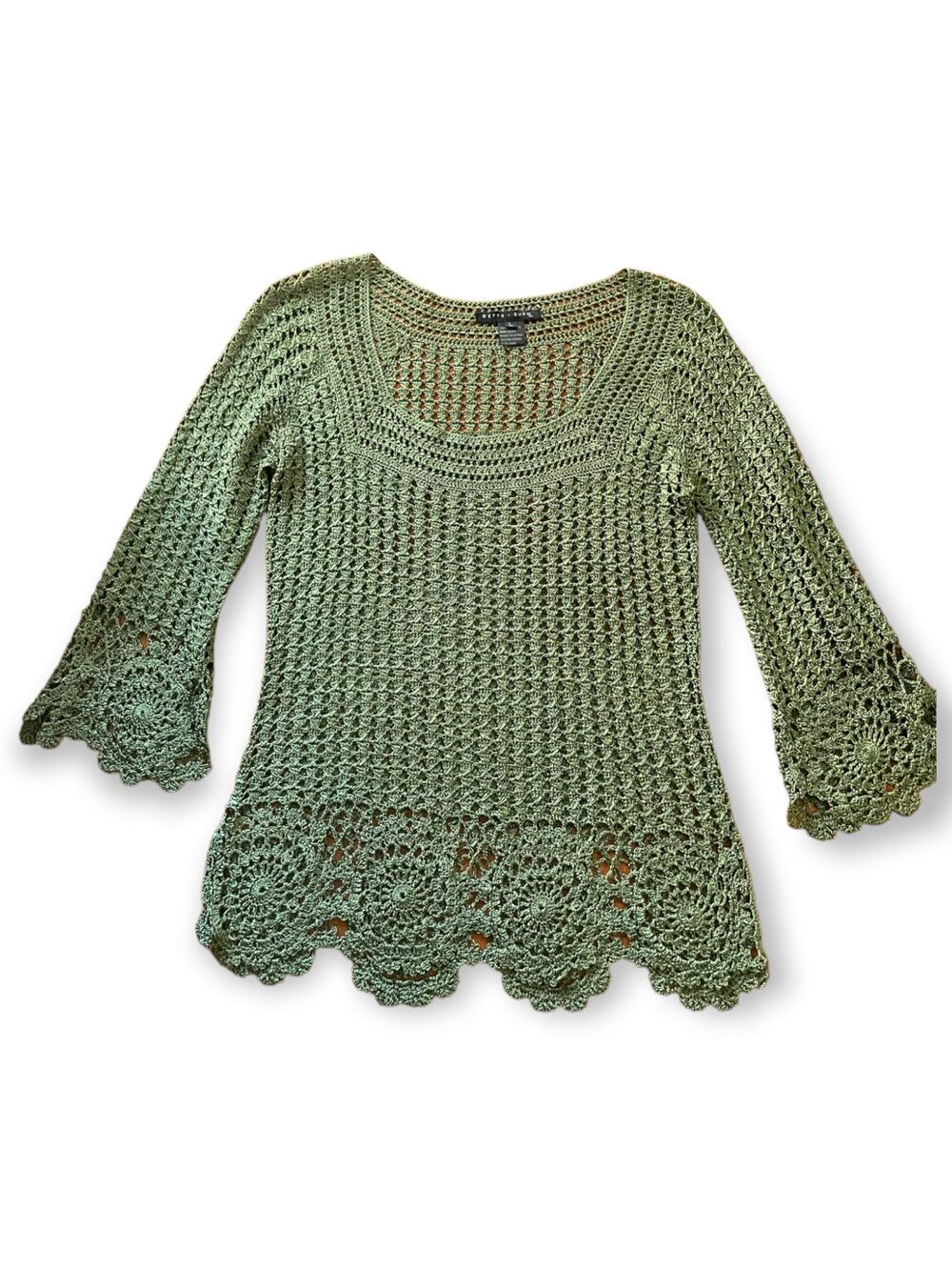 Bette Sung Sz Large Crochet sweater in EUC